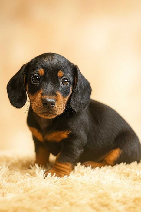 Jamnik krótkowłosy suczka czarny - podpalany - rodowód -KAIRA