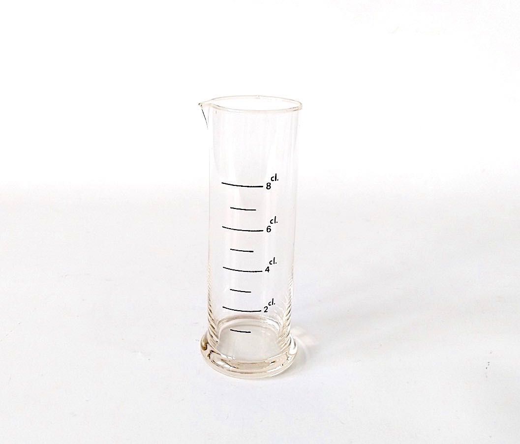 Miarka menzurka szklana 80 ml 8 cl laboratorium apteka kuchnia retro