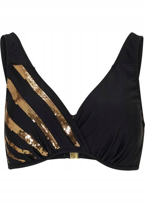 B.P.C biustonosz bikini czarny ze złotymi cekinami ^75C