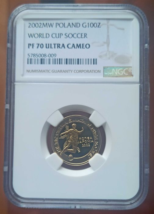 100 zł 2002 r. Mundial Korea-Japonia NGC MAX NOTA!
