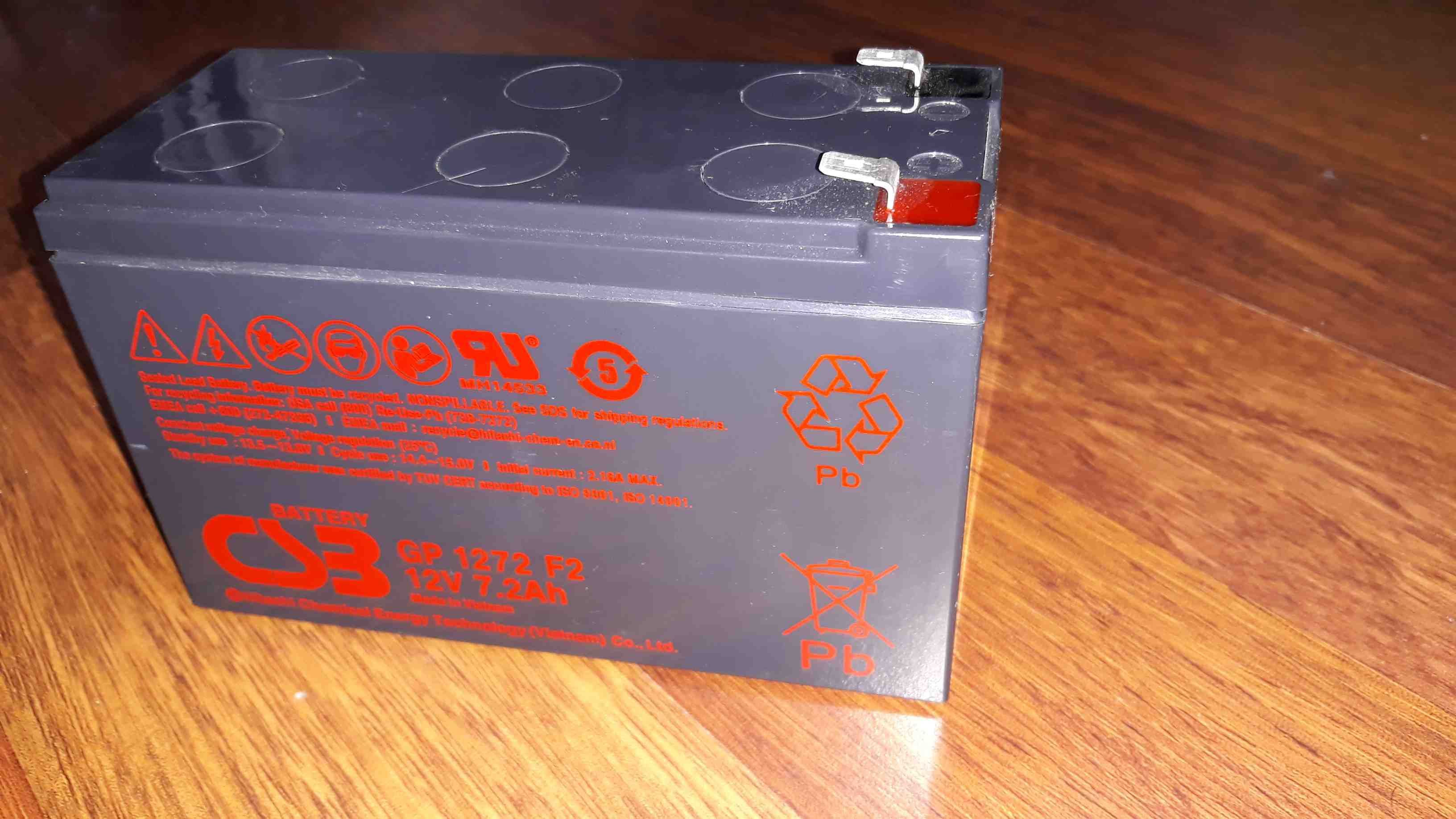 Używany Akumulator CSB GP 1272 F2 12V 7.2Ah.