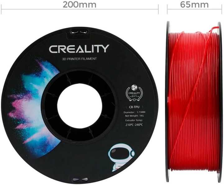 TPU-пластик Creality для 3D-принтера 1.75 мм 1 кг Червоний гумовий