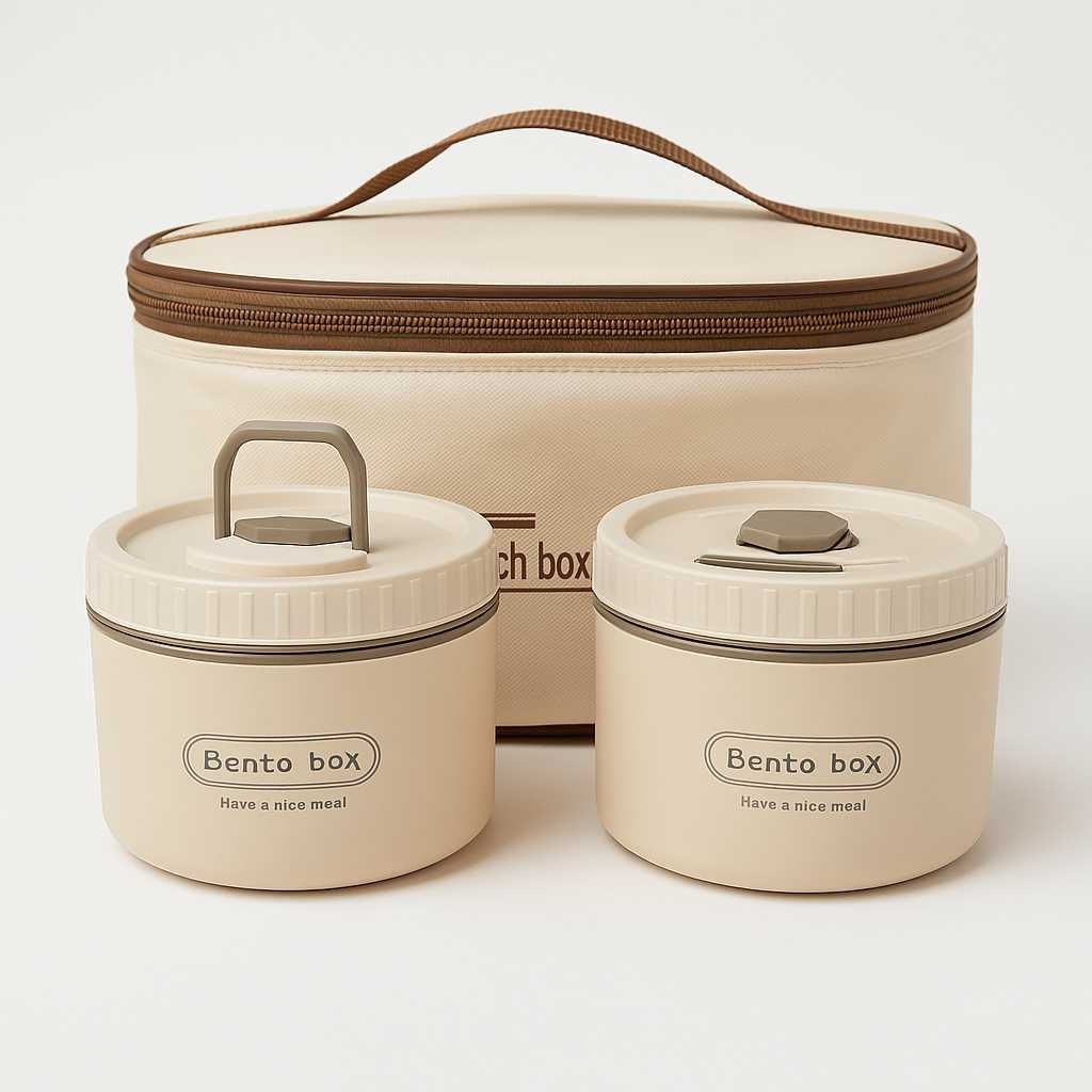 Szczelne lunchboxy 4 szt. + torba termiczna – do szkoły i pracy
