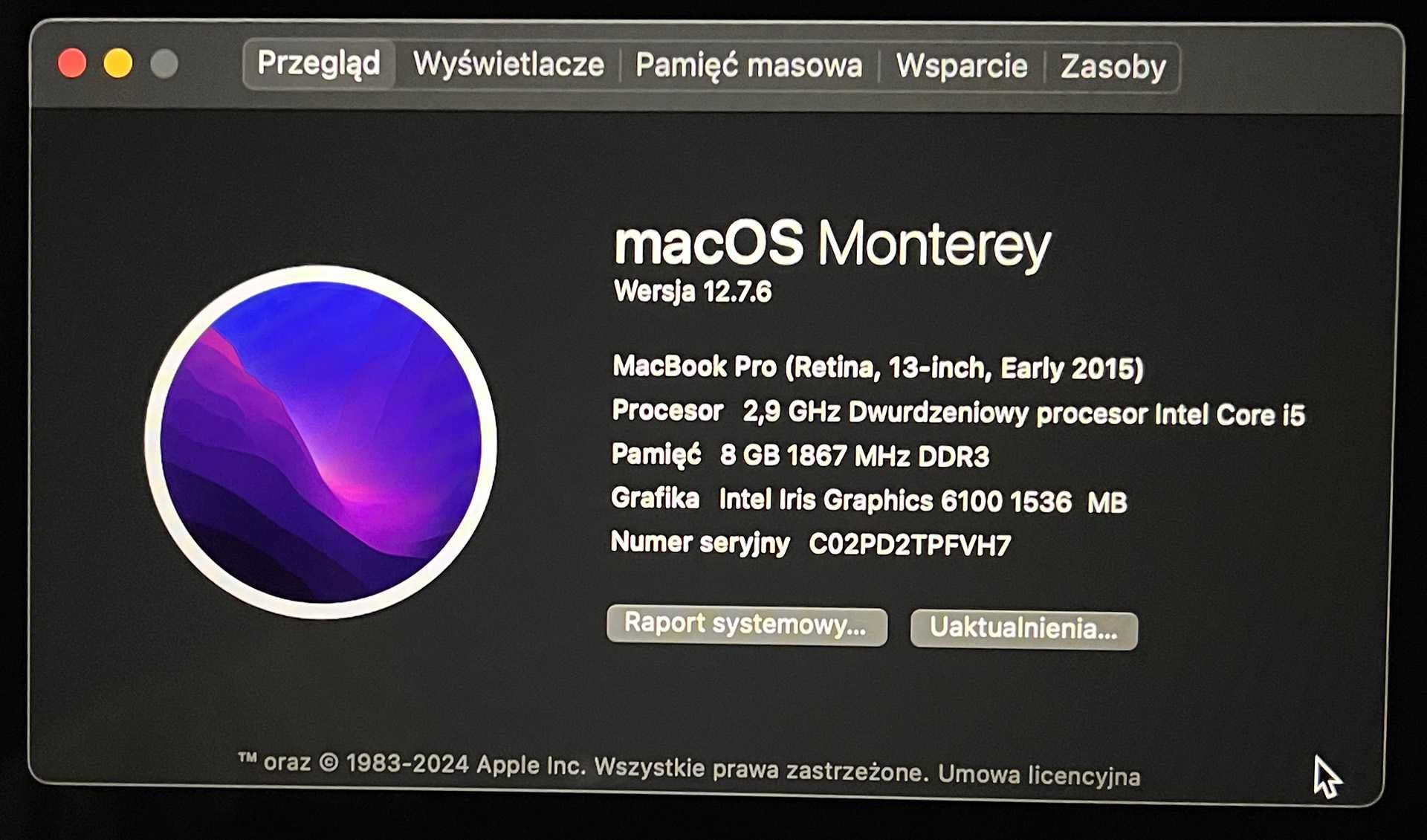 MacBook Pro 13,3 " Intel Core i5 8 GB / 512 GB srebrny