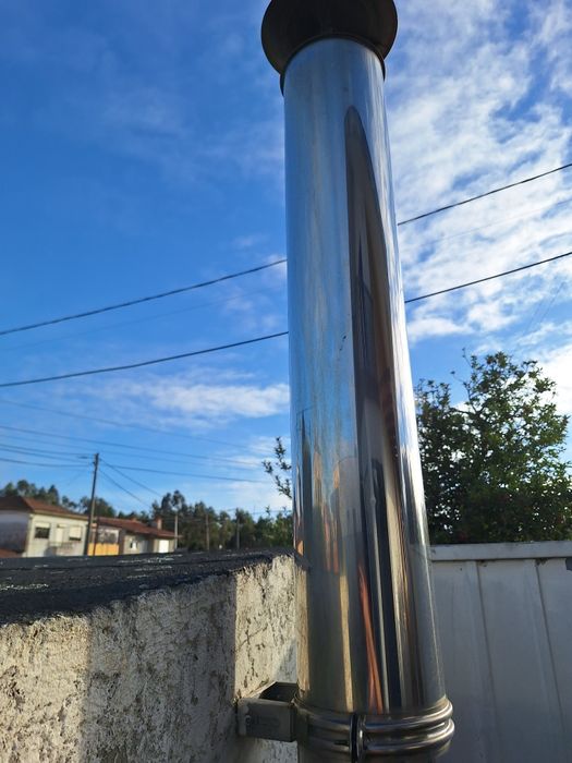 Chaminé em inox com chapéu