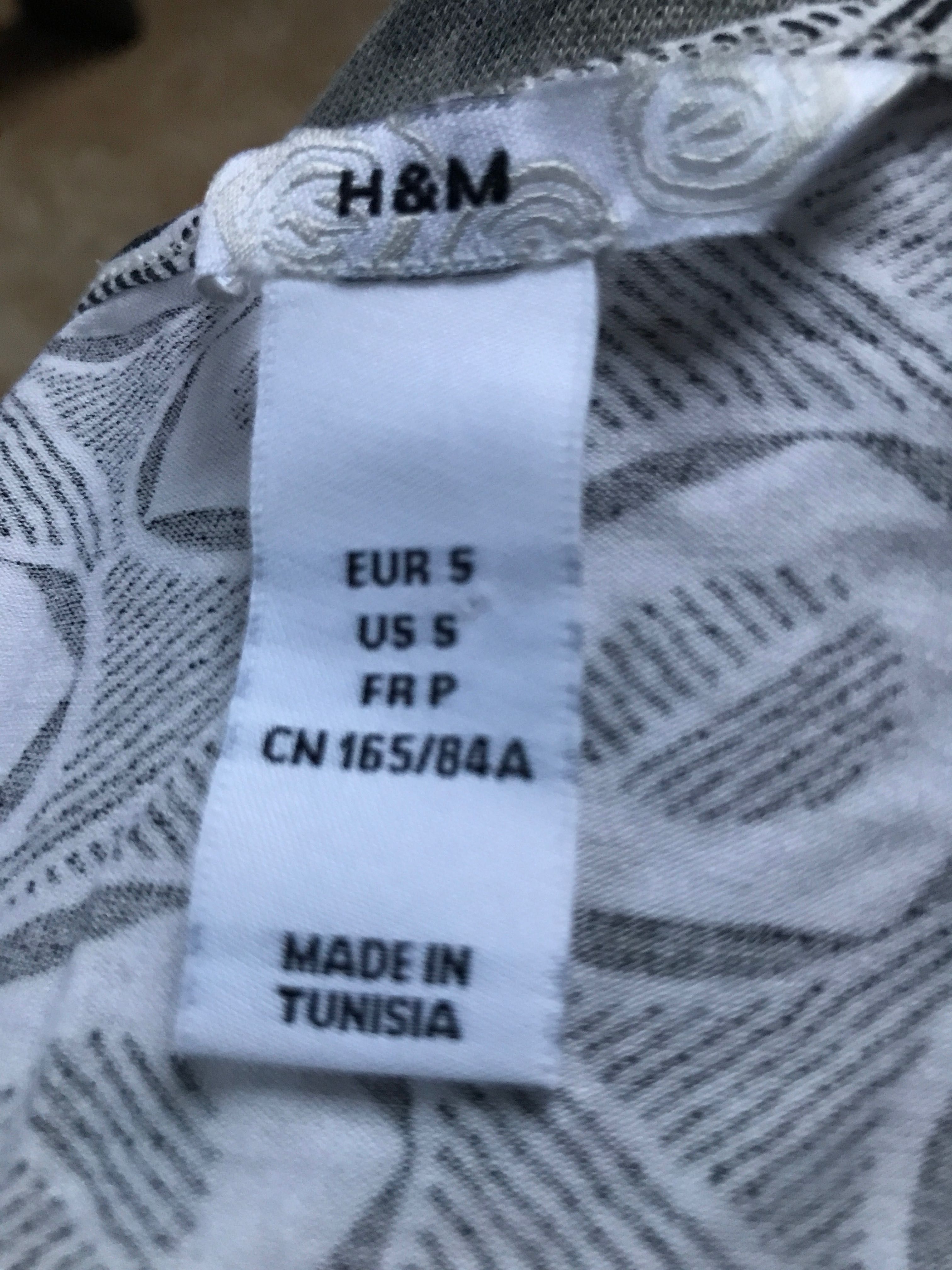 H&M bluzka czarno-biała geometryczne wzory wiskoza