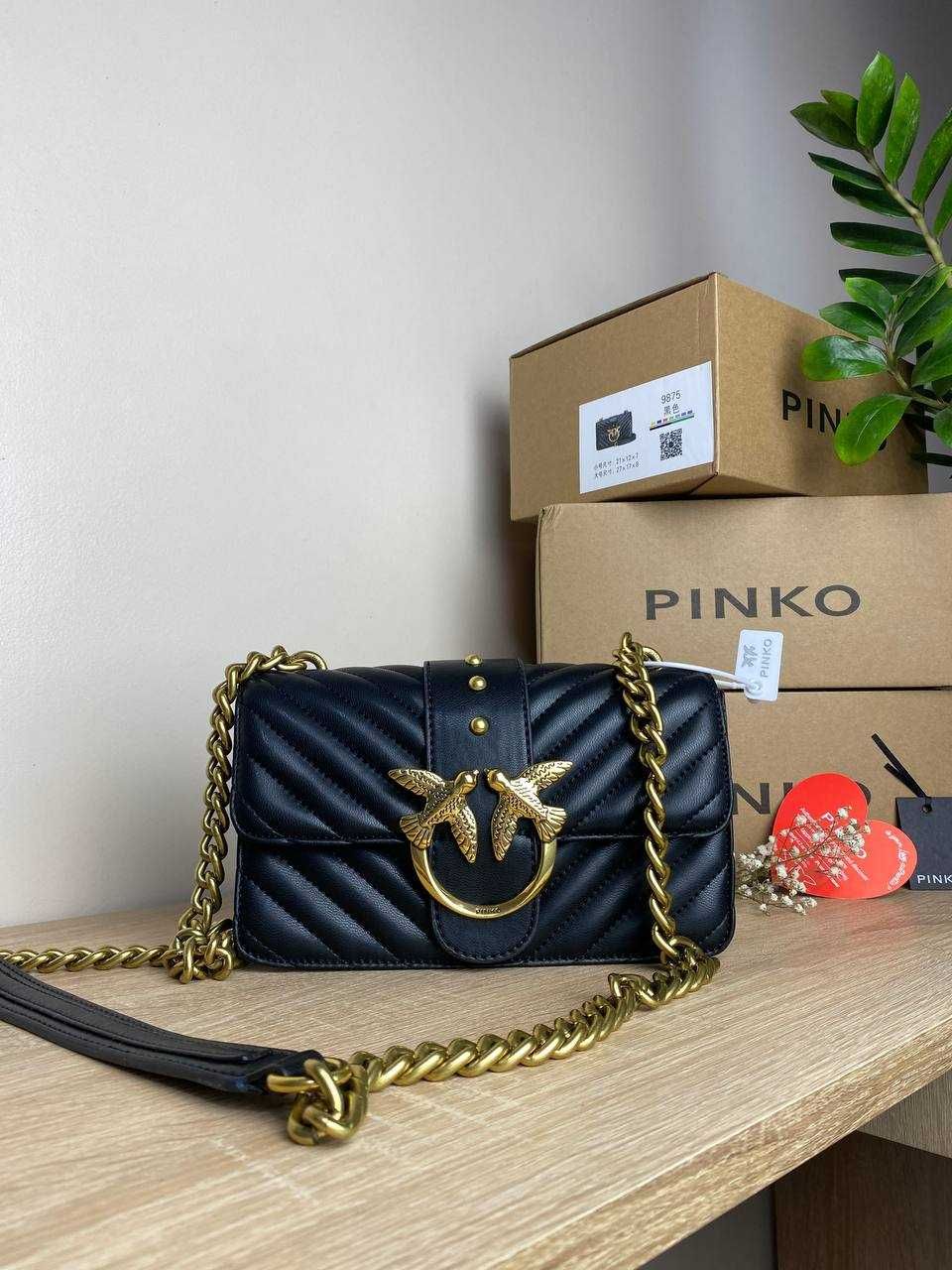 Чорна сумка Pinko, шикарна оригінальна сумка Pinko