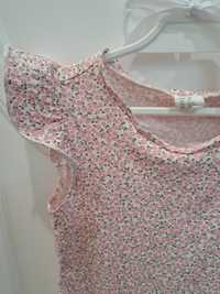 Bluzka top falbanki kwiatki h&m 104