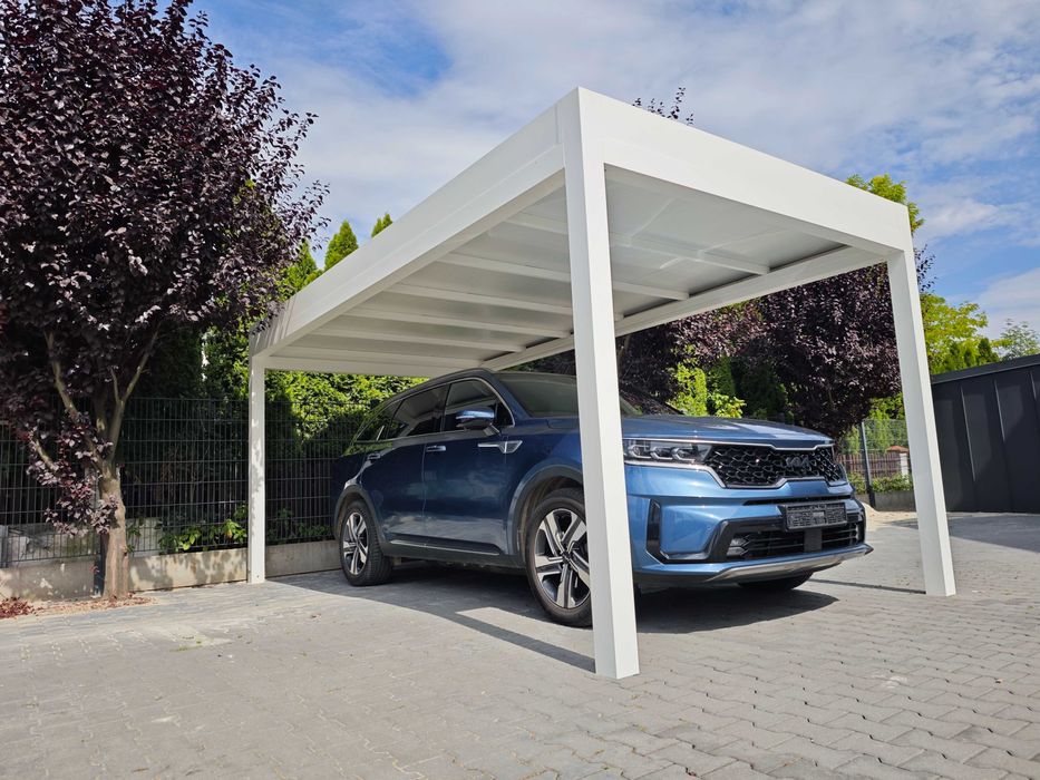 CARPORT aluminiowy pergola masywna. wymiar 5x3m, kolor: RAL9010STR