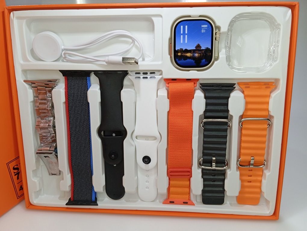 ‼️NEW‼️Smart Watch набір з 7-ма ремінцями смарт часы на ПОДАРОК!!‼️