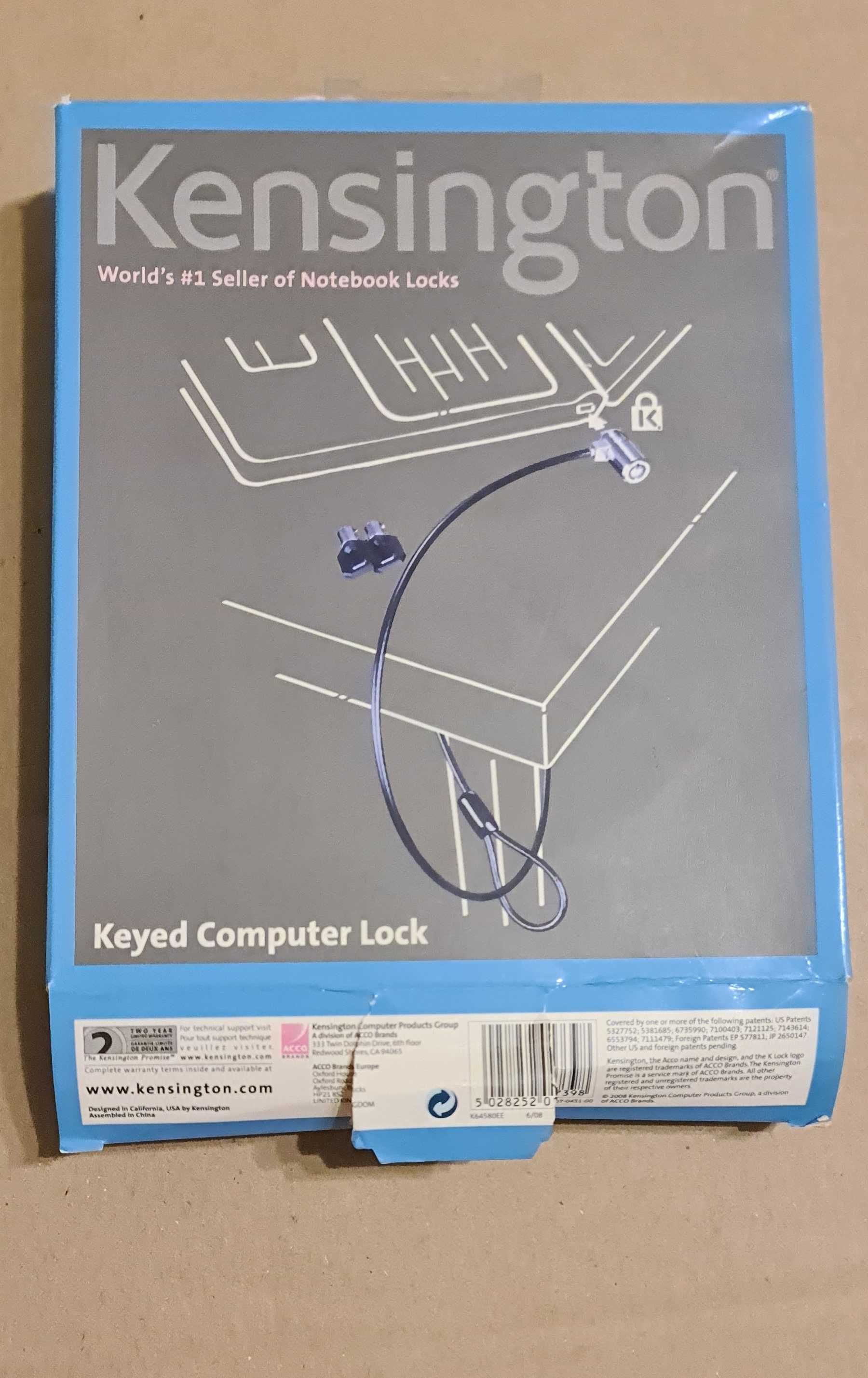 Linka zabezpieczająca typu Kensington Computer Lock Nowa