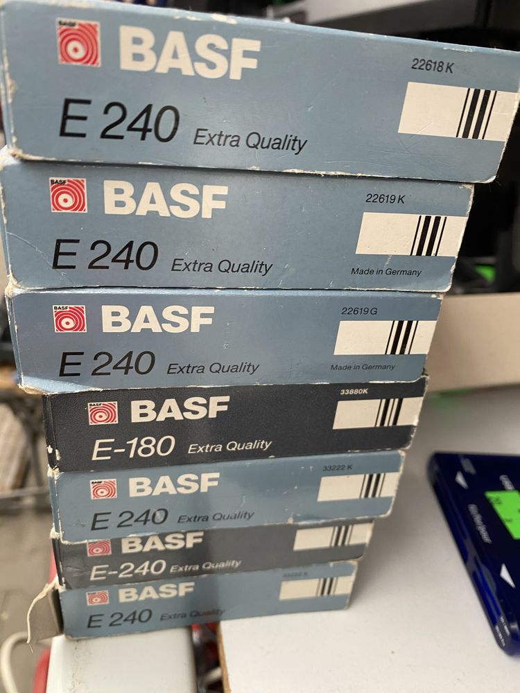Kasety VHS BASF E180 i E240 chrome , ostatnie 11 sztuk