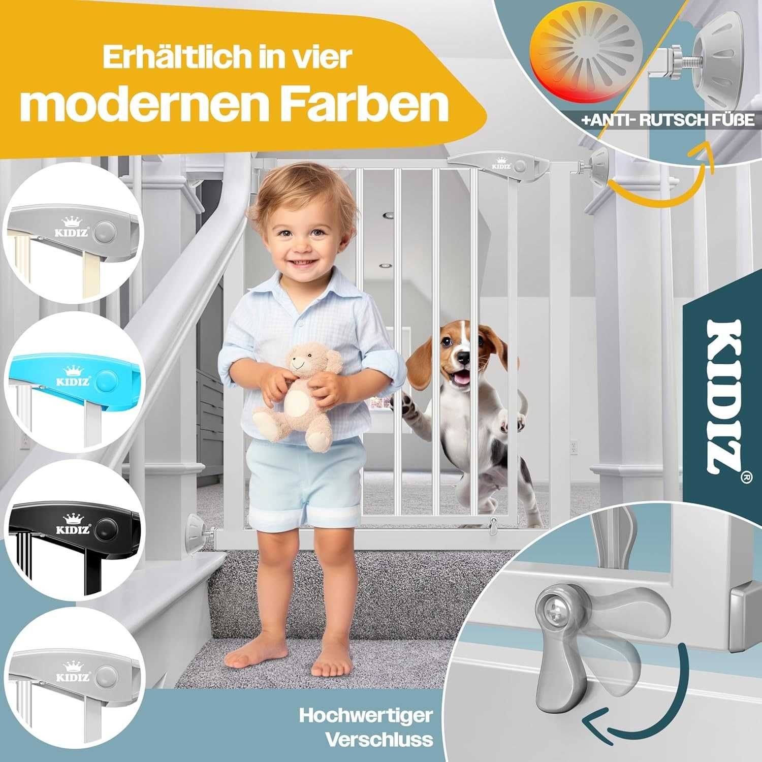 Nowa bramka zabezpieczająca /ochrona schodowa dla dzieci /KIDIZ !4515!