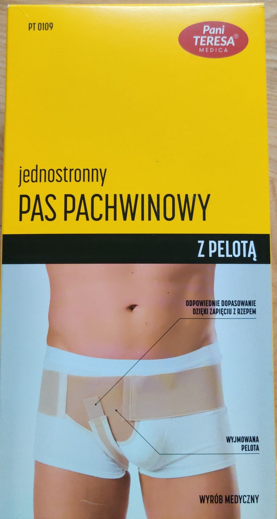 Pas pachwinowy na przepuklinę lewostronną