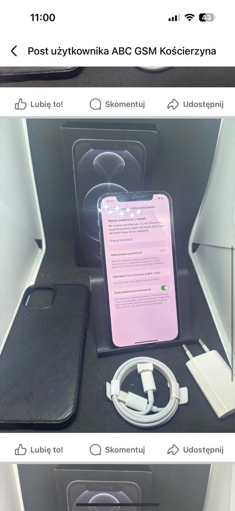 Iphone 12 pro max super stan 100% bateria ABC GSM KOSCIERZYNA