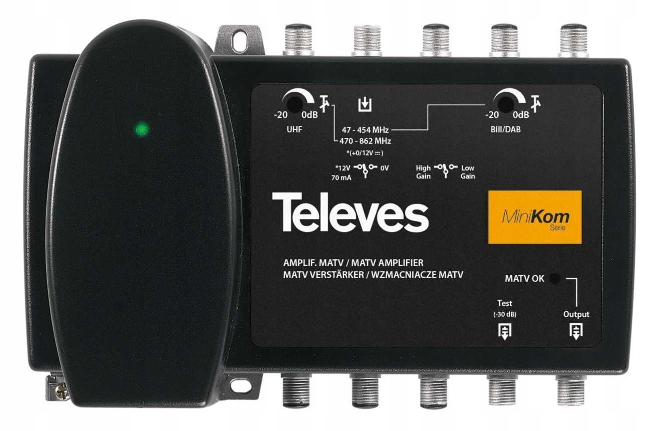 Wzmacniacz sygnału DVB-T/T2 Televes Minikom 537302