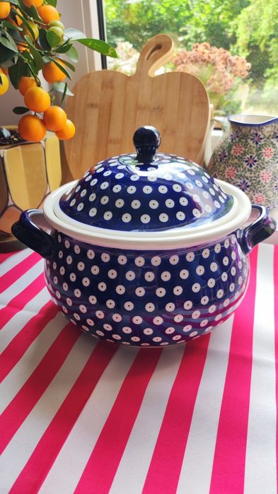 Bolesławiec pawie oczko garnek żaroodporny