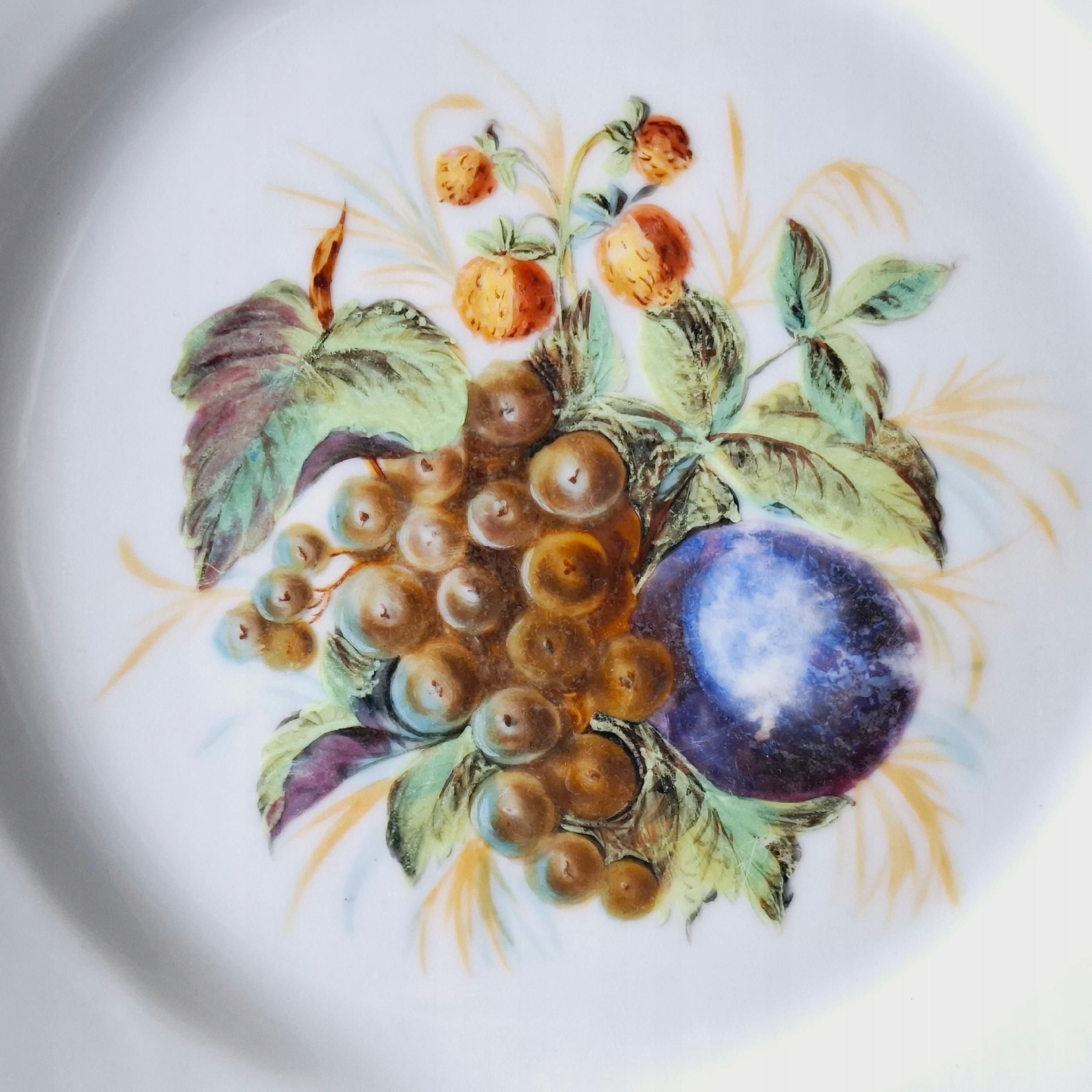 xix wiek malowana patera porcelanowa bpm buckaer owoce