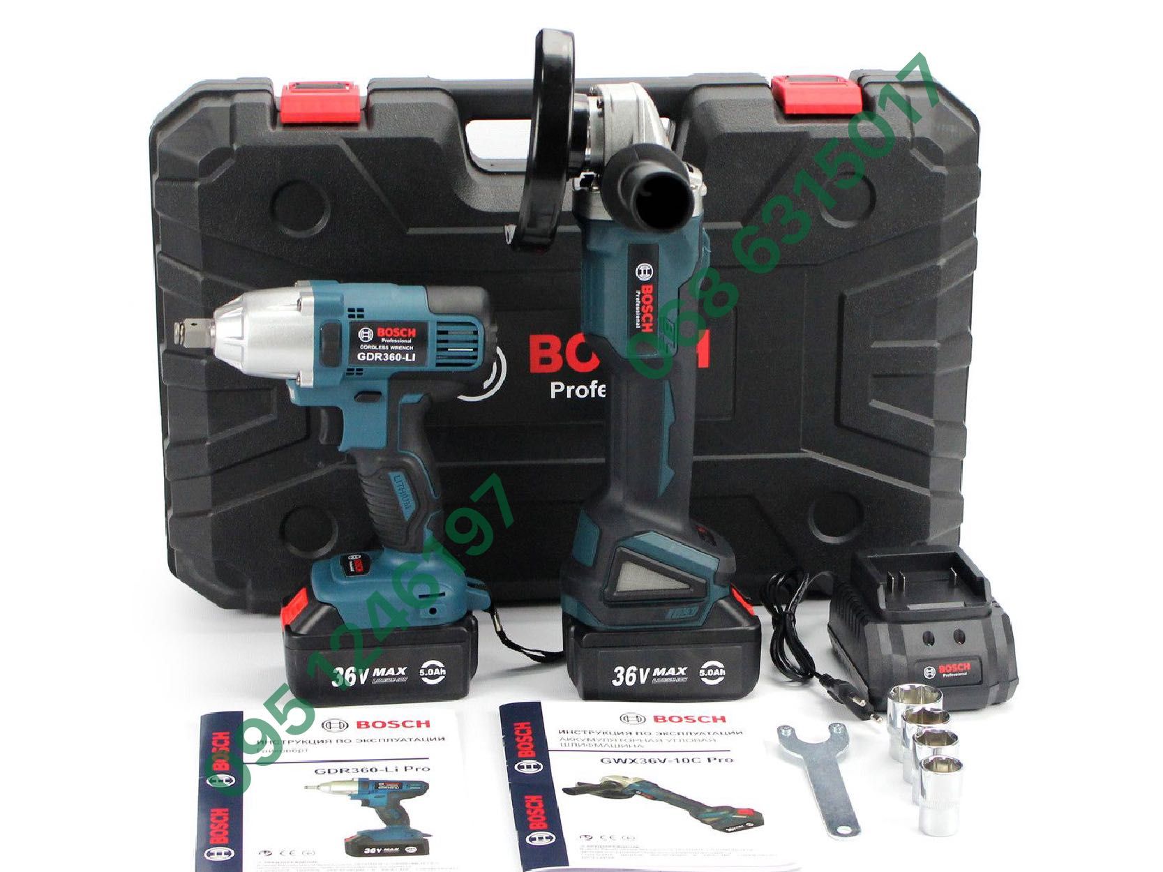 Набор 2в1 Bosch Гайковерт GDR360-LI + Болгарка GWX36V-10C АКБ 36V 5Ah