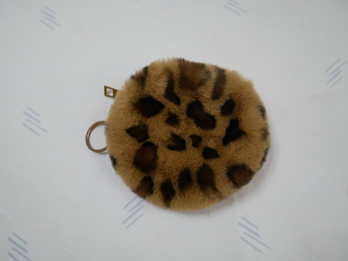 Porta Moedas Em Castanho Padrão Leopardo