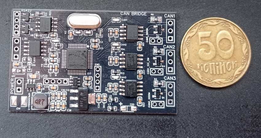 CAN  (FD) bridge,  плата для проектування та розробки