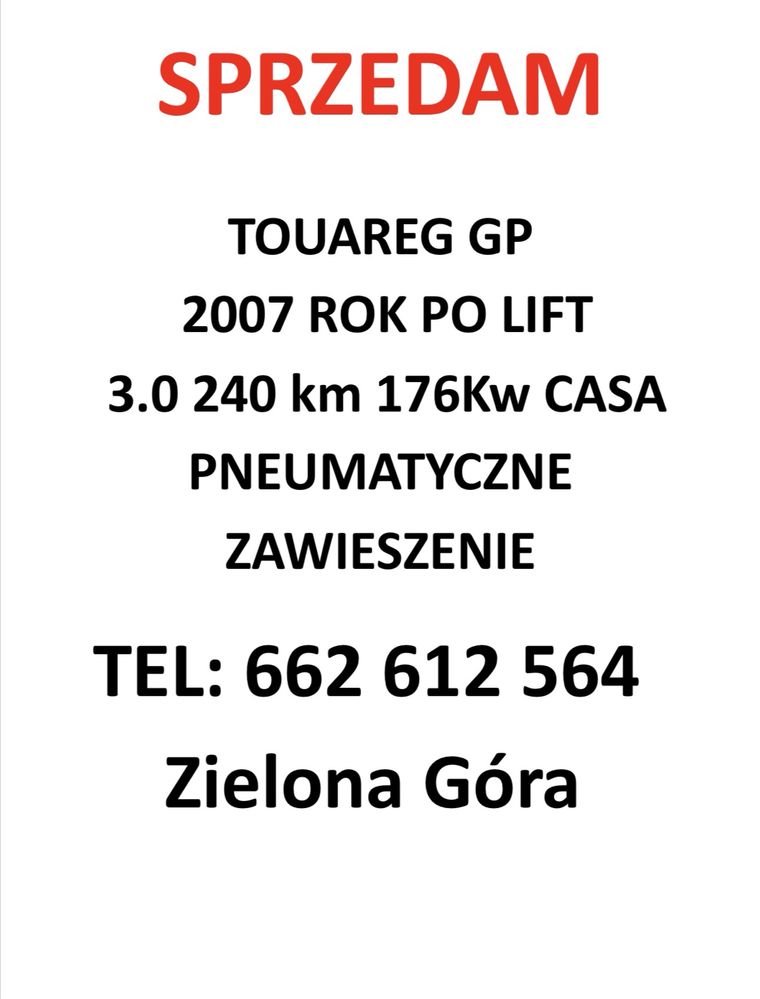 TOUAREG 3.0 tdi CASA 240km.  MAPA 300km