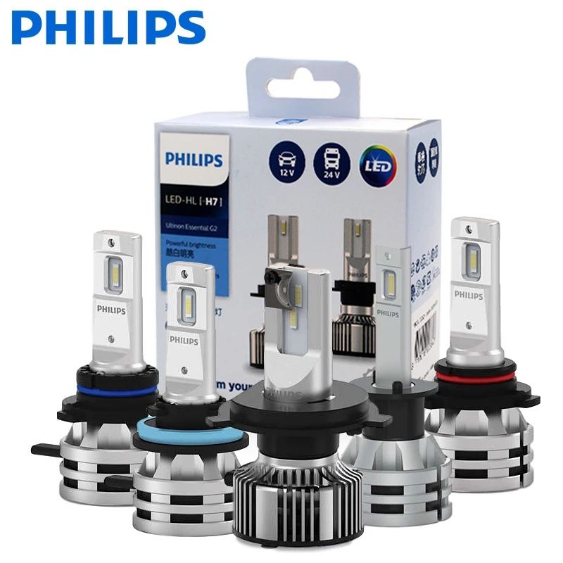 Оригинальные автомобильные лампочки Led Philips Н4 Н7 НВ4.Лампы филипс
