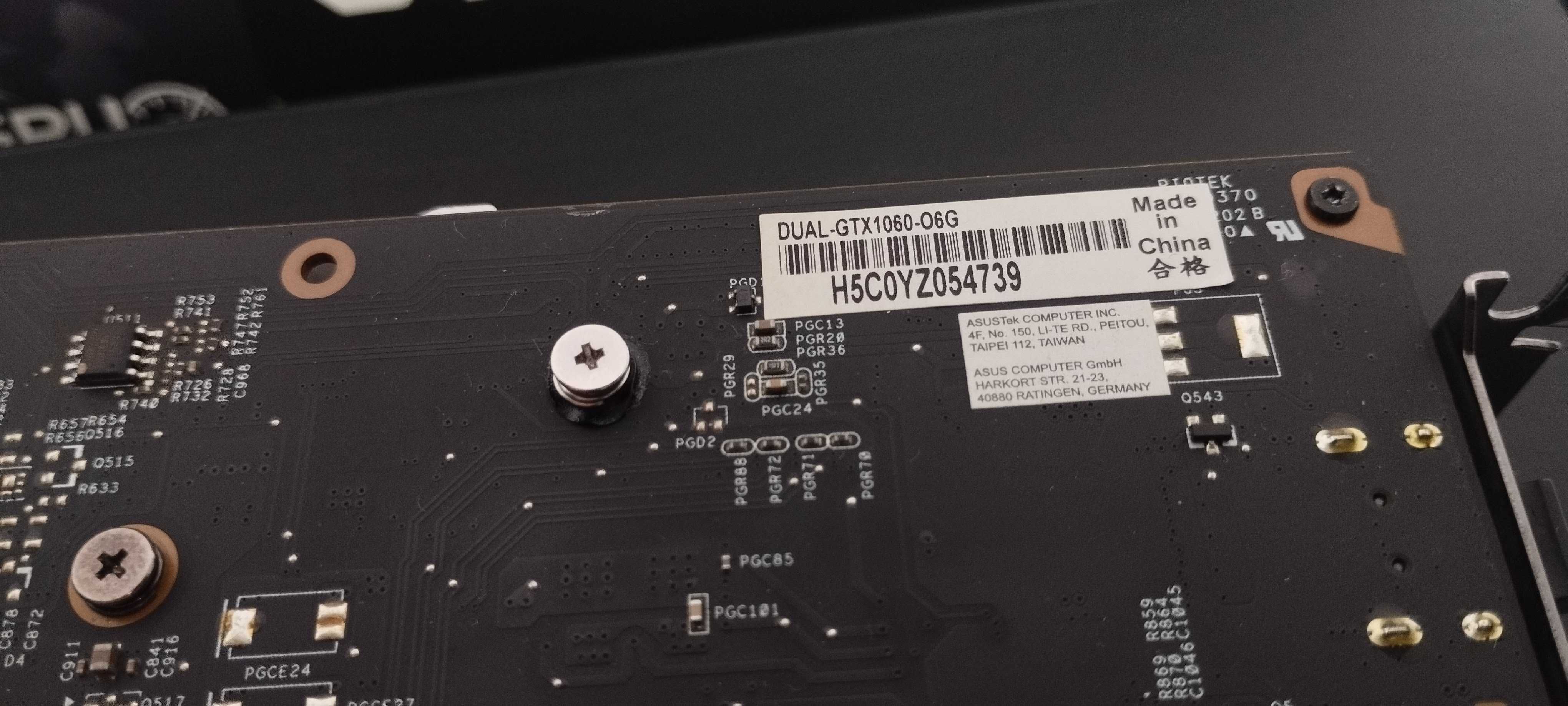 НЕРОБОЧА! Ігрова ASUS GeForce GTX1060 6Gb DUAL OC (DUAL-GTX1060-O6G)