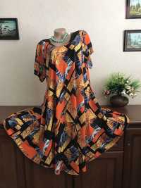 Большие размеры Красивое летнее платье Натуральные ткани 56-66р