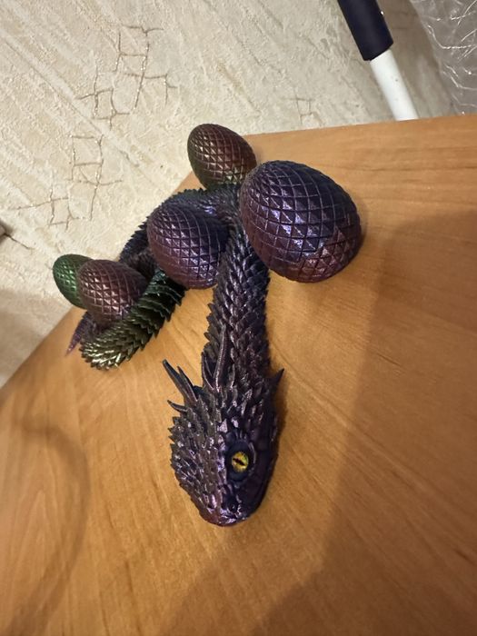 3D Змея-дракон | Гибкая игрушка, декор, подарок