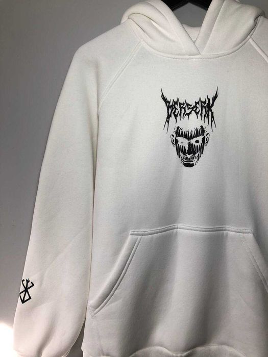 Білий Худі BERSERK Guts anime Oversize