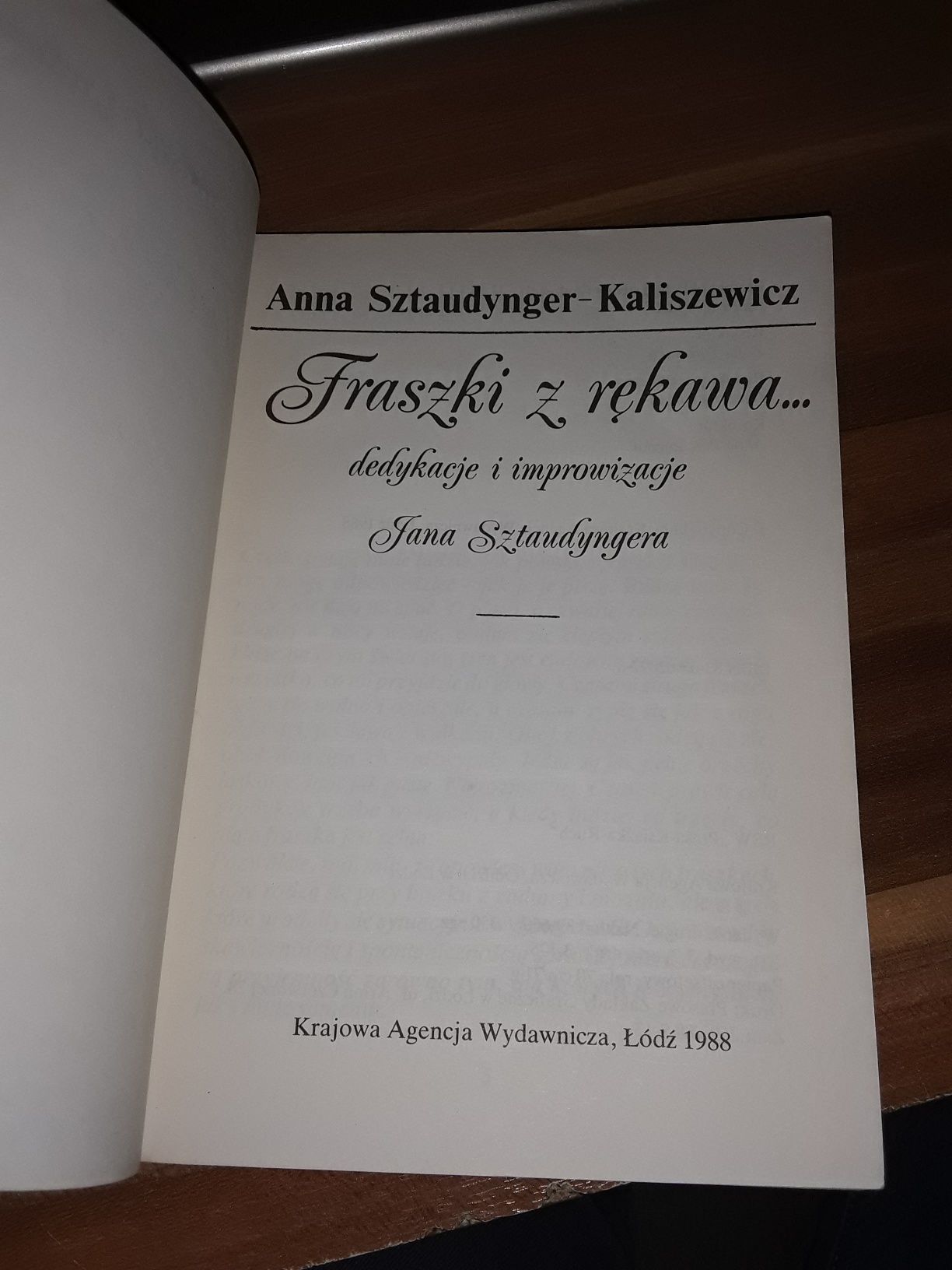 Fraszki z rękawa Anna Sztaudynger kaliszewicz
