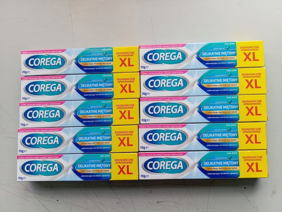 Corega Krem mocujący do protez zębowych Super mocny 70g 10 szt.