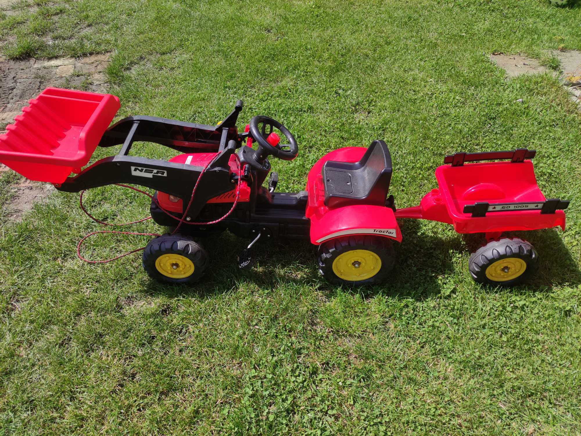 Traktor na pedały z przyczepą dla dzieci 165cm