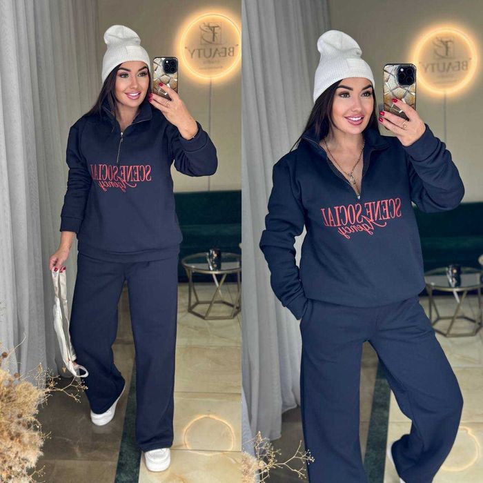 Жіночий костюм фліс штани прямі | женский костюм теплый модель 1118