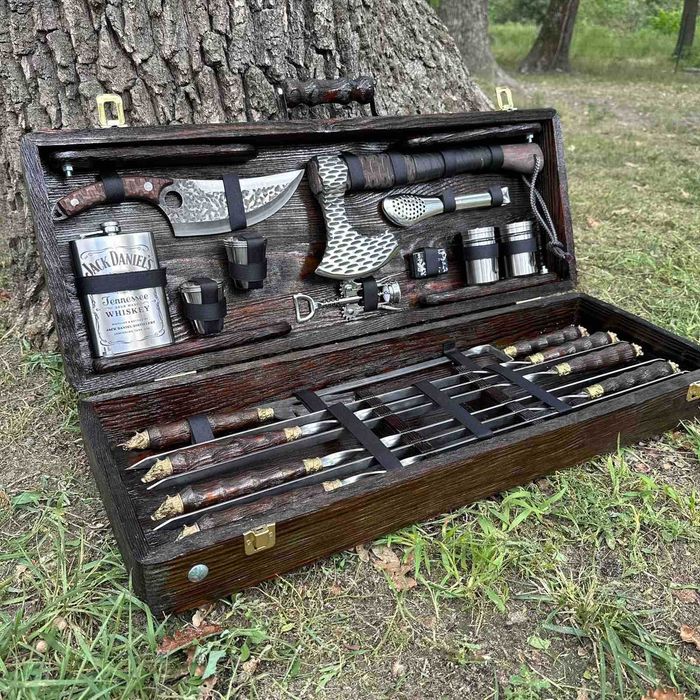 Подарунковий набір шампурів у кейсі! подарунок для чоловіка!