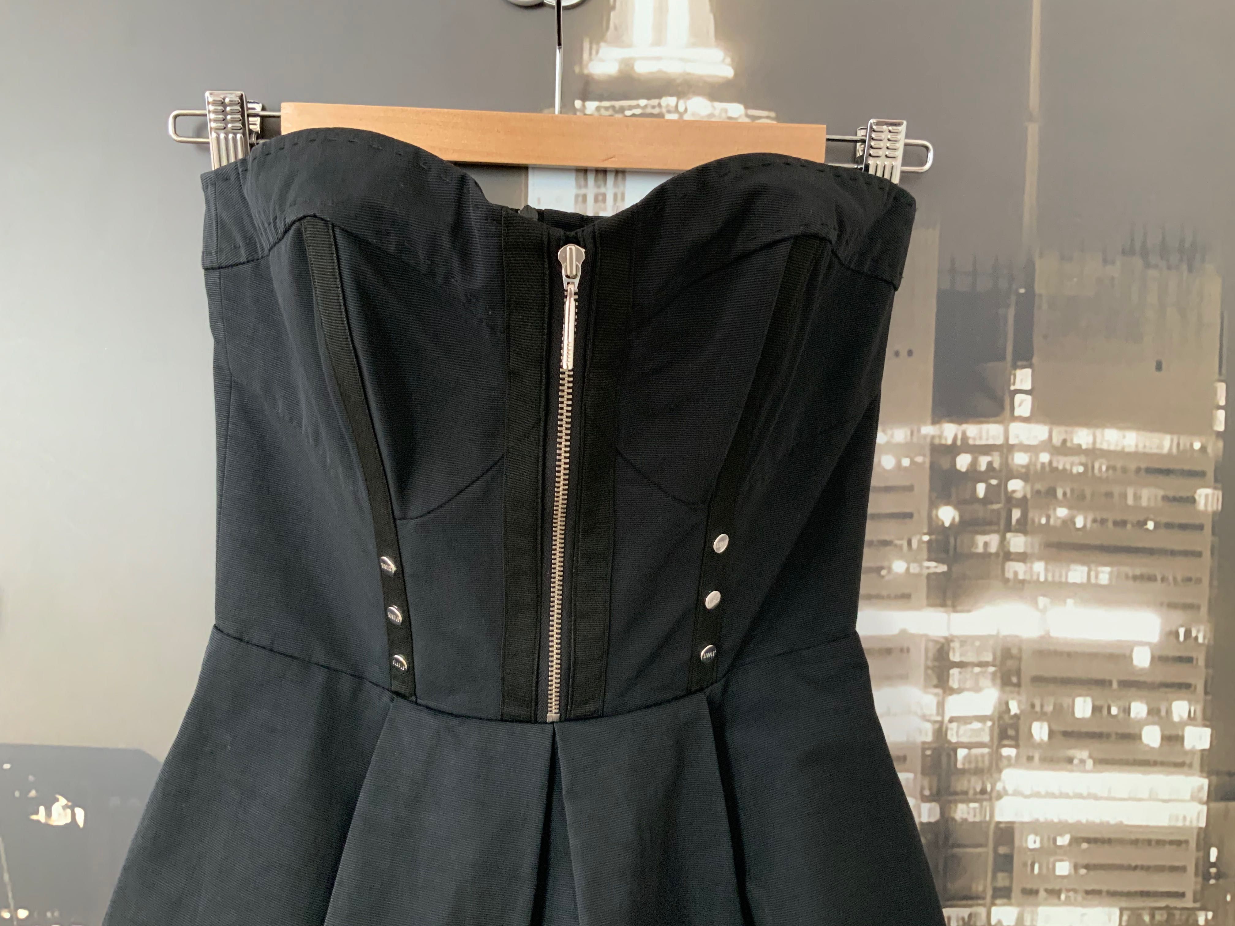 SIMPLE sukienka mała czarna bez ramiączek XS 34 na wesele