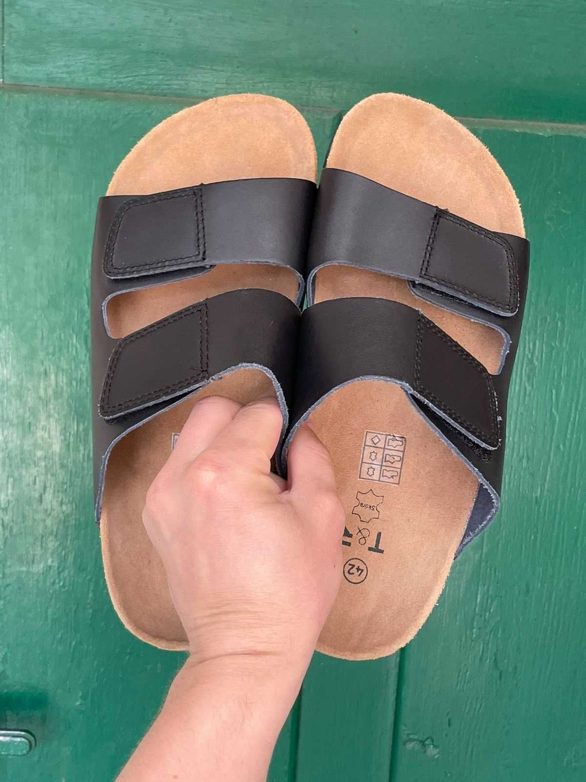 Шлепанцы сланцы тапочки шлепки кожа вьетнамки Birkenstock