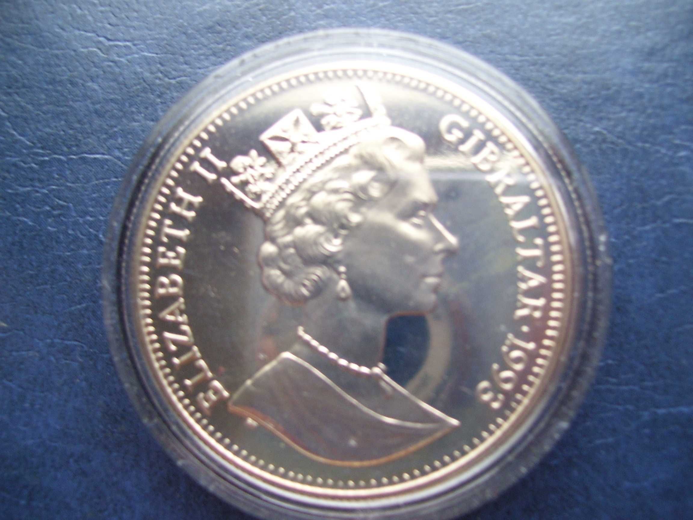 Stare monety 1 korona 1993 Cetiozaur Gibraltar stan menniczy