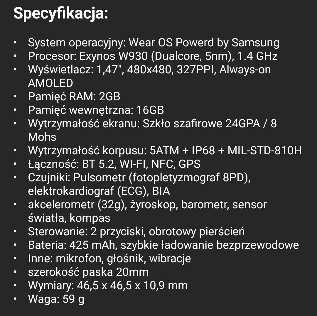 Samsung Galaxy Watch 6 Classic [NOWE]