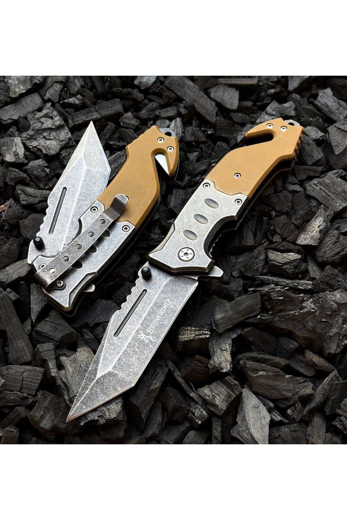 Nóż scyzoryk TAKTYCZNY BROWNING survival myśliwski TANTO BR3