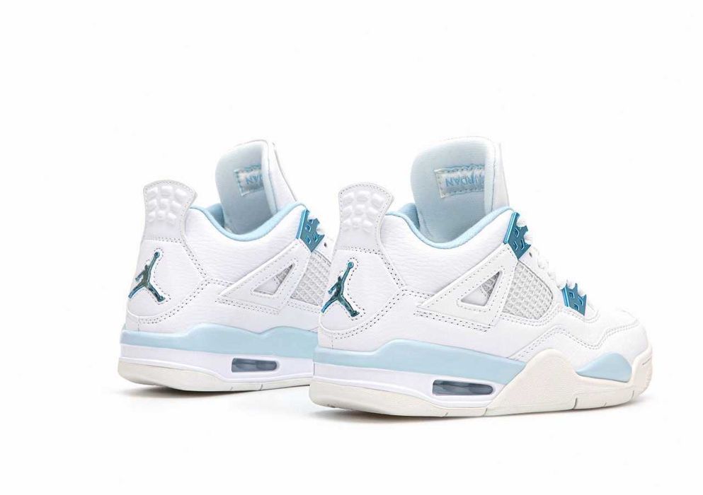Кросівки Nike Air Jordan 4 White/Blue premium