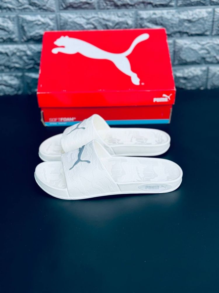 Шлепанцы Пума белые мужские / Puma чоловічі шлепанці / тапочки Пума