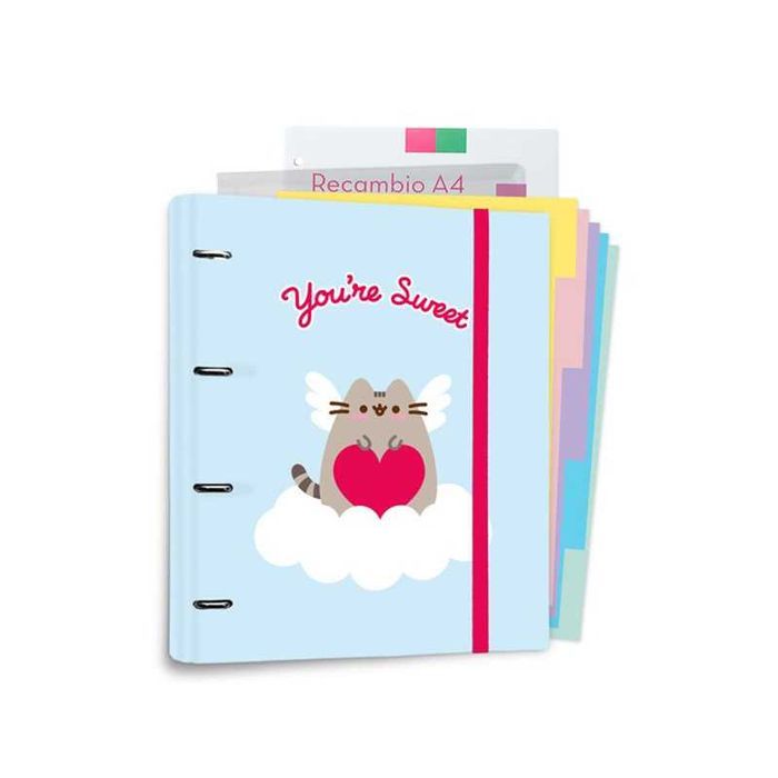 Pusheen Segregator A4 z kolekcji Purrfect Love z kartkami 4 ringi