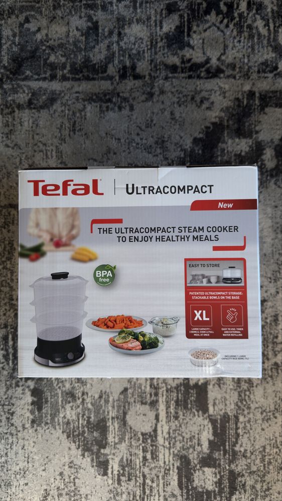 Parowar TEFAL UltraCompact VC2048, 800W 9L 3 pojemniki Szybkowar