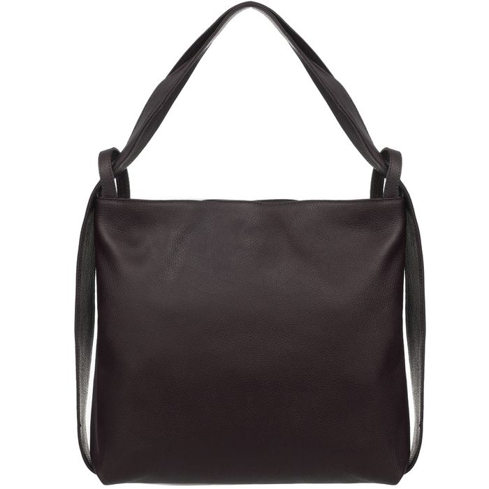 VERA PELLE torebka damska duża skórzana worek na ramię V511 c.brązowa