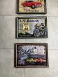Obrazki Route 66 - 3 szt na desce drewno