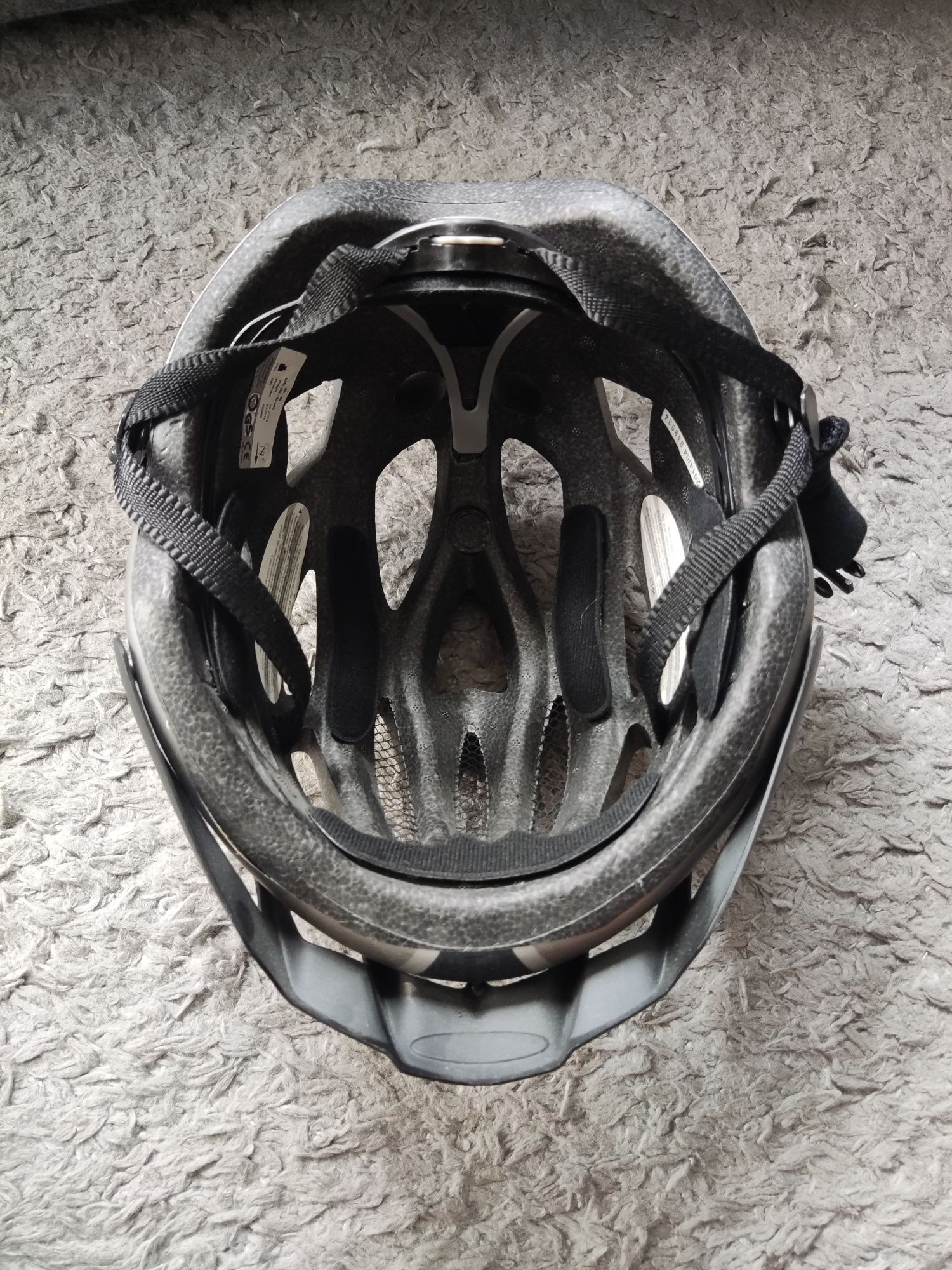 Kask rowerowy miejski Szary biały czarny regulowany