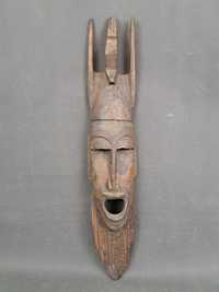 Stara, drewniana maska afrykańska, Marka, Mali wys. 51 cm