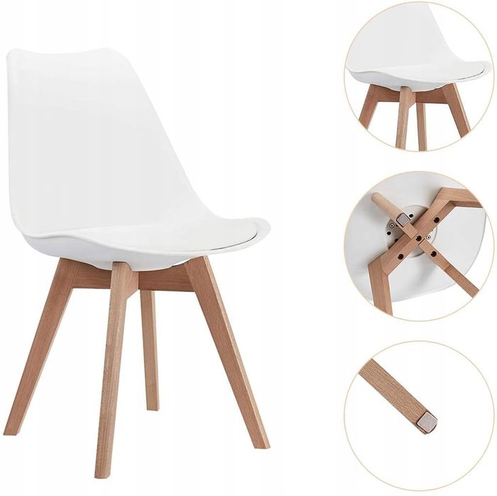 Stół fi80 white+4xkrzesło Montivaro Białe